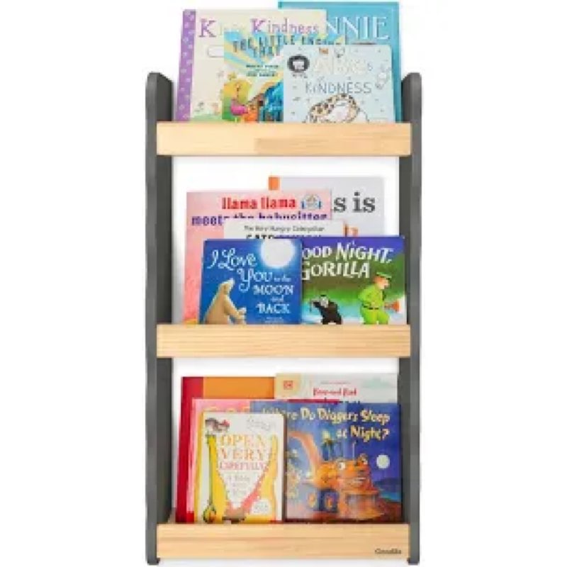 Ocodile Floating Kids Bookshelf – 3-Tier Wall Mounted Bookshelf for Nursery & Playroom – Montessori 