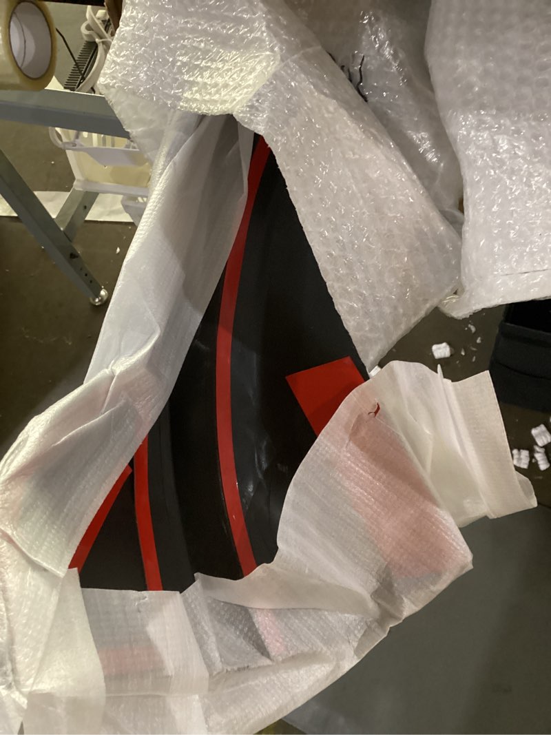 Condition photo showing As Is for Front Lip for Tesla Model Y Juniper 2025 2026 V Style Glossy Black(Not fit for Performance)