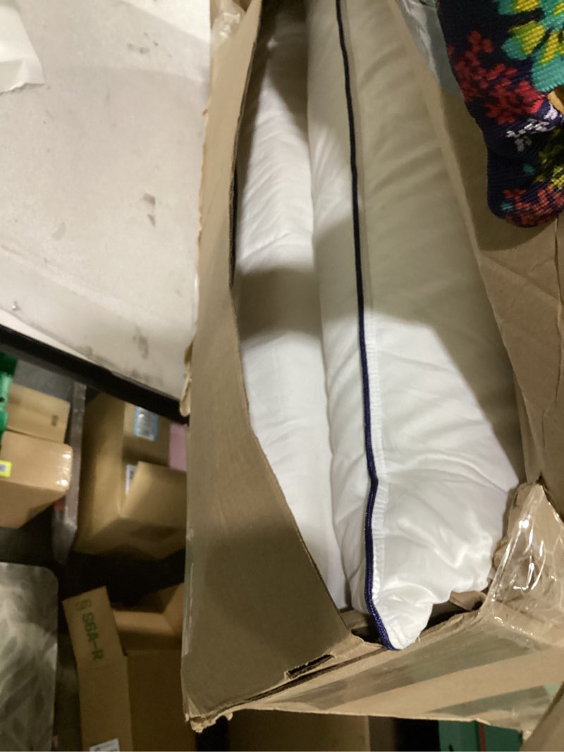 Condition photo showing As Is for Luxurious Goose Down Bed Pillows King Size Set of 2, Hotel Collection Pillows Designed for Deep Sleep, Soft and Supportive Filling for Side, Back Sleepers 20" x 36" King(Standard)