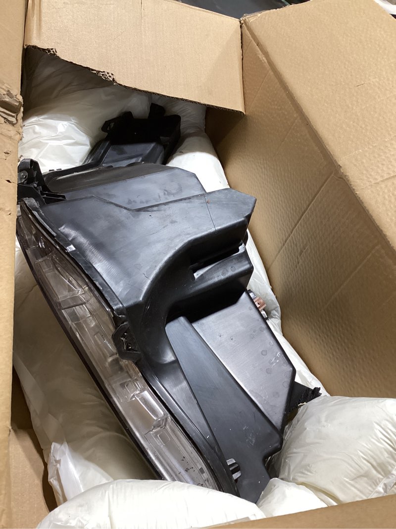 Condition photo showing Good Condition for left driver side headlights w/led drl chrome halogen assembly compatible with 2017 2018 2019 gmc acadia headlamp gm2502446 84736974