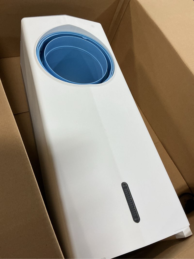 Condition photo showing As Is for windowless portable air conditioner, 26.2" small evaporative air cooler for room no window, 3-speed settings, 4 modes, 7h timer, remote control, 4 ice packs, quiet ac unit for bedroom, white white gray 26.1"