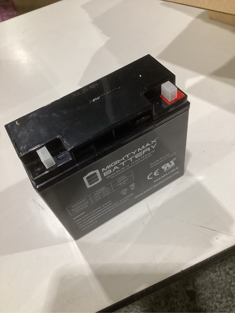 Condition photo showing Good Condition for mighty max battery ml18-12 - 12 volt 18 ah, nut and bolt (nb) terminal, rechargeable sla agm battery