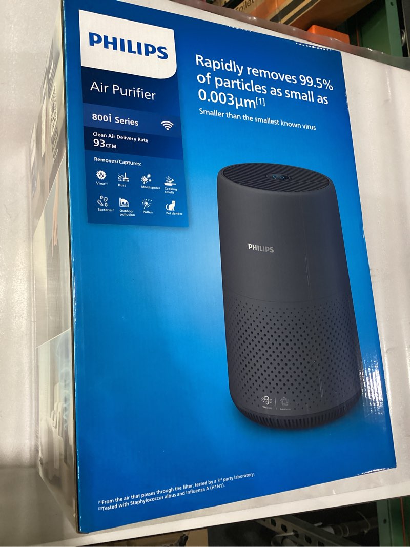 Condition photo showing New/Like New for PHILIPS Air Purifier 800 Series, Purifies Rooms up to 698 sq ft (in 1h), 93 CMF Clean Air Rate (CADR