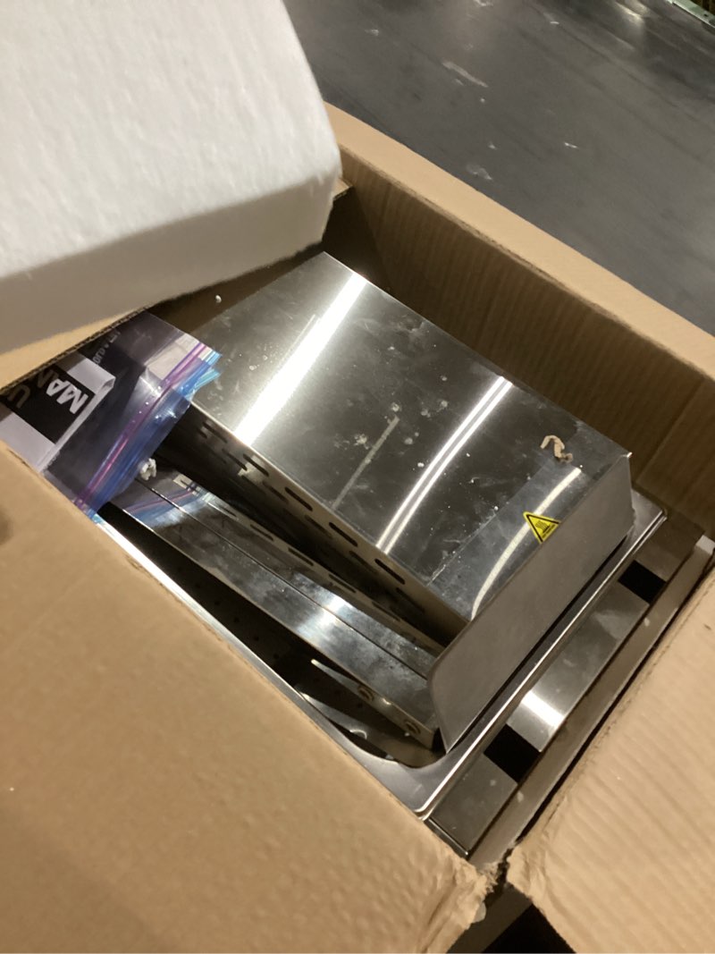 Condition photo showing Good Condition for PYY French Fry Warmer - 450W Food Heat Lamp for Chips Commercial Heat Light Free, Food Warmer Countertop, Standing Warming Dump Station Churros Fried Food, Home, Restaurant, Silver