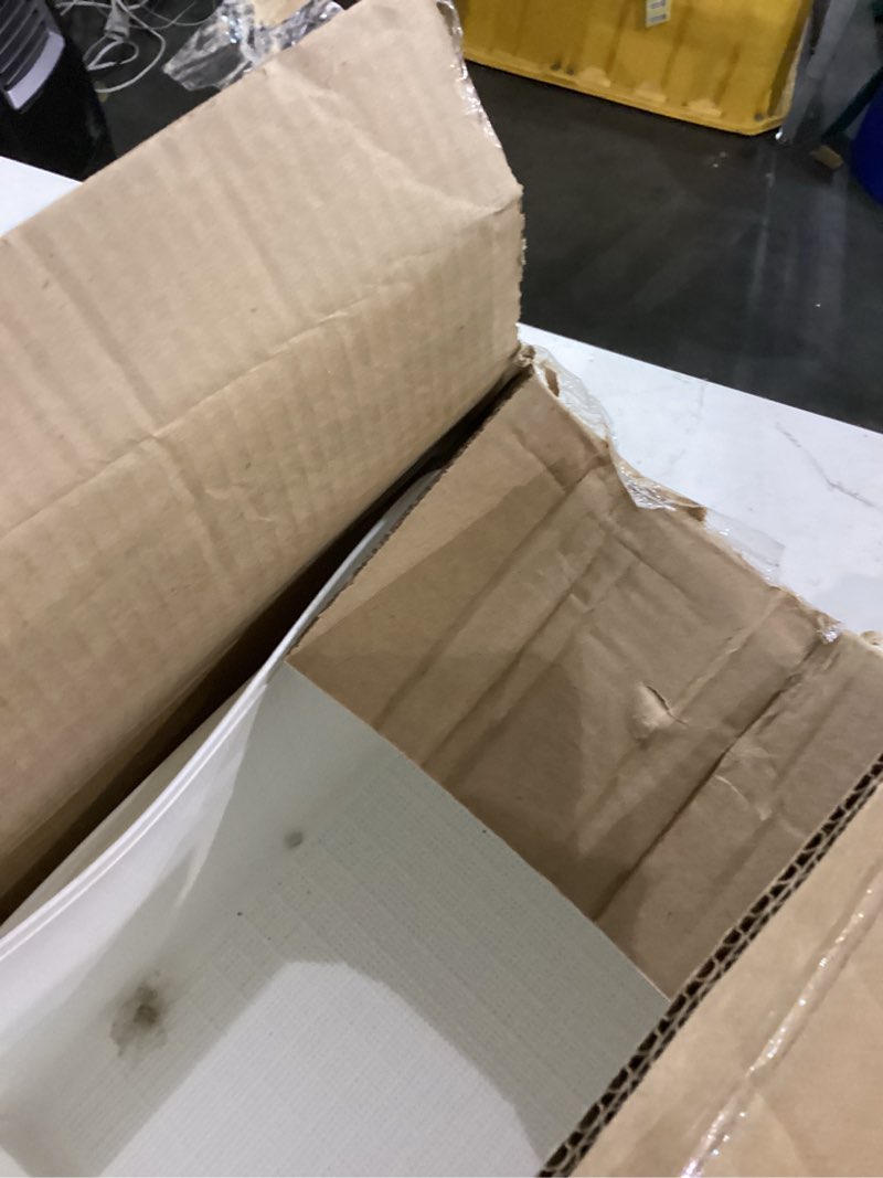 Condition photo showing As Is for Curver Set of 4 Large 20L Jute Decorative Plastic Organization and Storage Baskets - Perfect Bins for Home Office, Closet Shelves, Kitchen Pantry and All Bedroom Essentials, White White Large