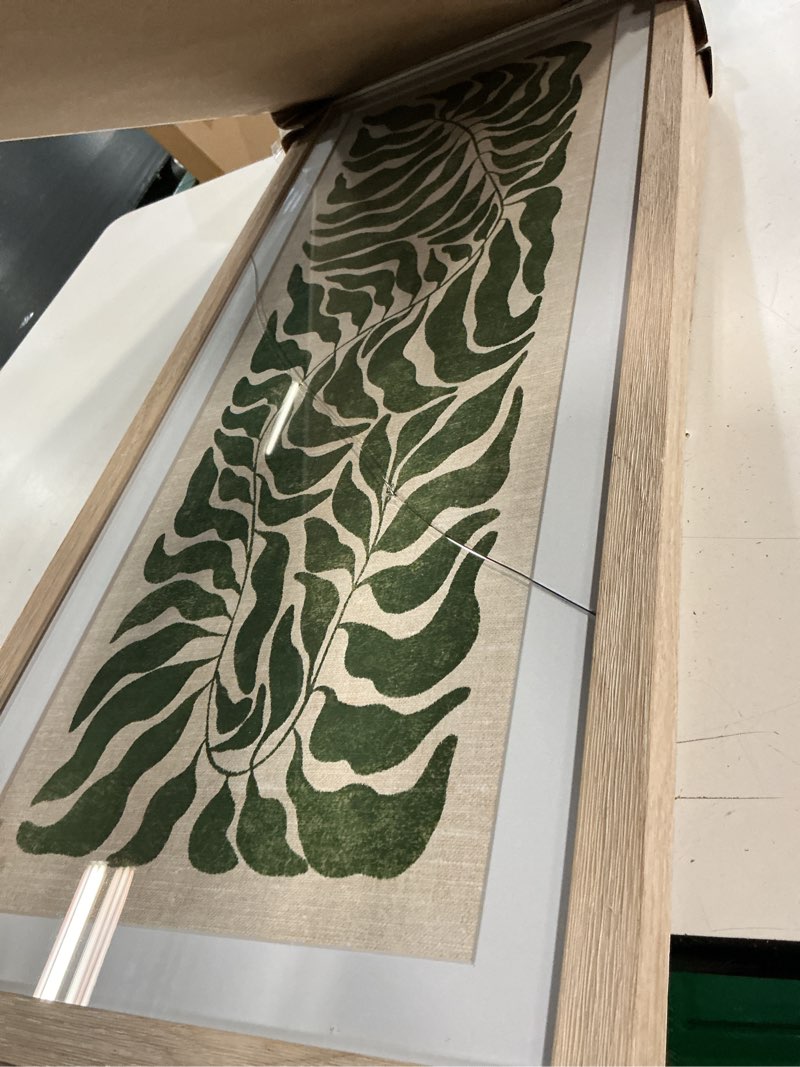 Condition photo showing As Is for (set of 3) 12"x28" modern seaweed framed arts naturals - threshold™