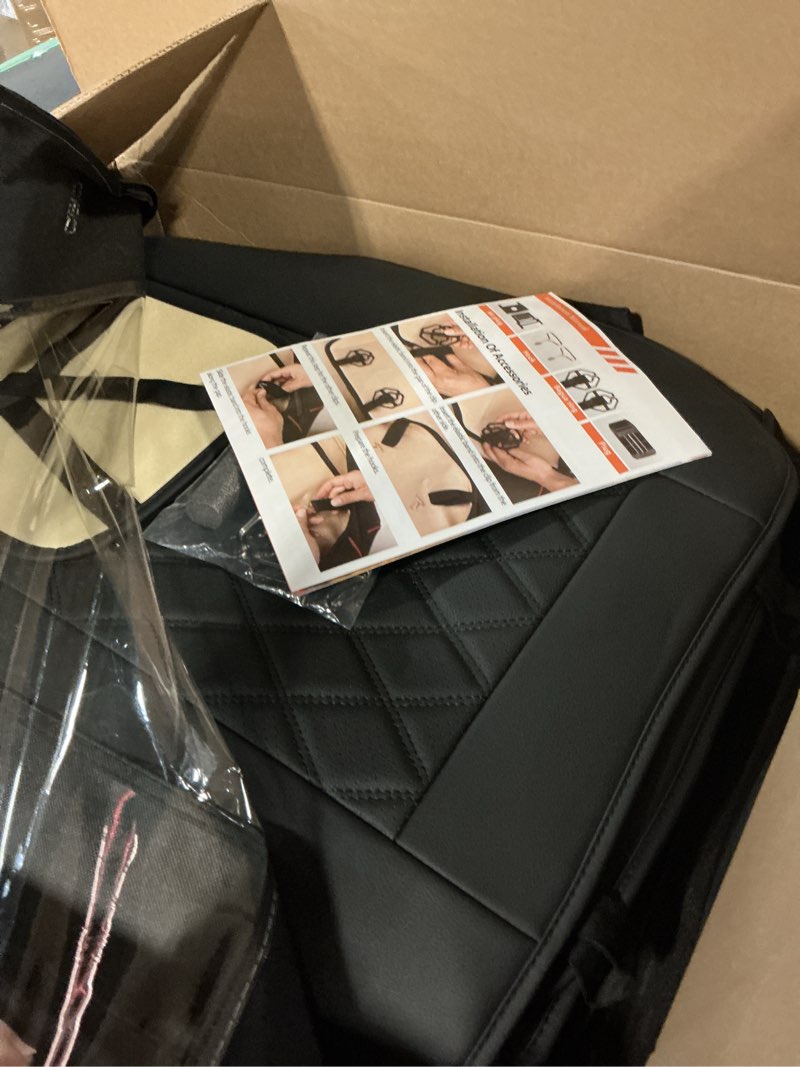Condition photo showing Good Condition for mirozo seat covers full set,car seat covers black car seat protector waterproof automotive seat covers ffront and back fit for most sedan, truck and suv for elantra sonata crv accord chevy equinox black 5pcs full set