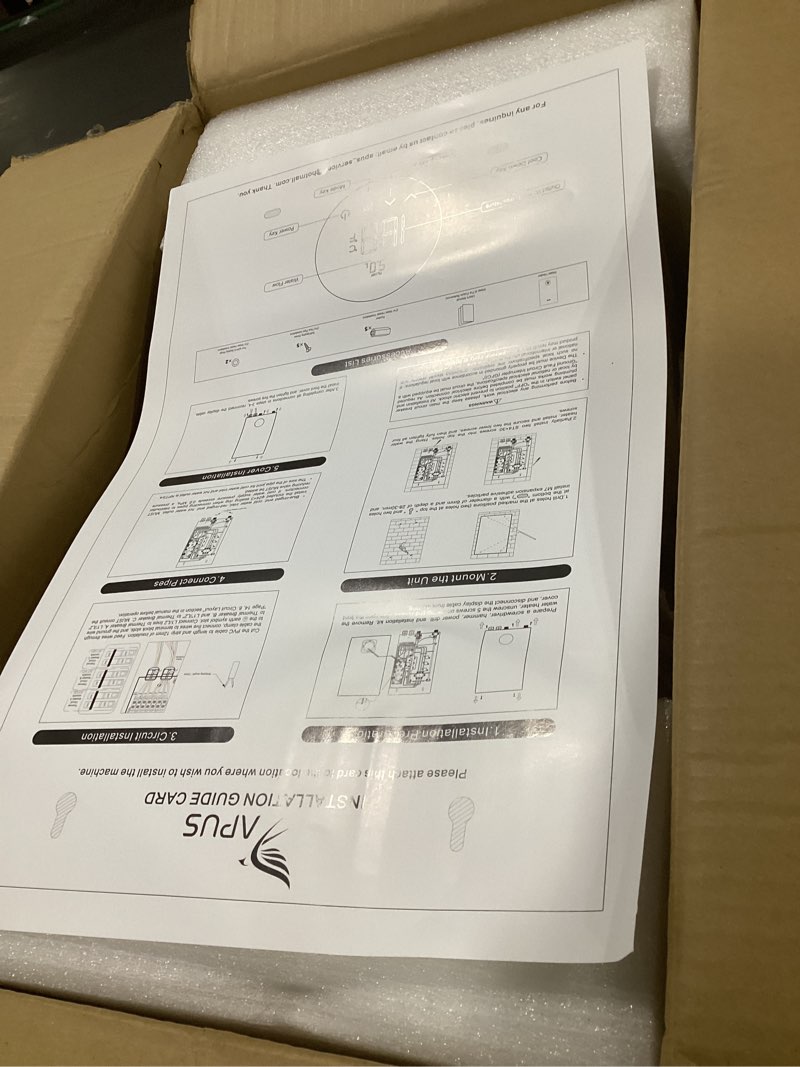 Condition photo showing Good Condition for 18kw electric tankless water heater, apus 240v instant on-demand hot water heater, up to 4.4 gpm with led display, energy-saving whole house water heating system, space-saving design,gray ap-18kw,gray