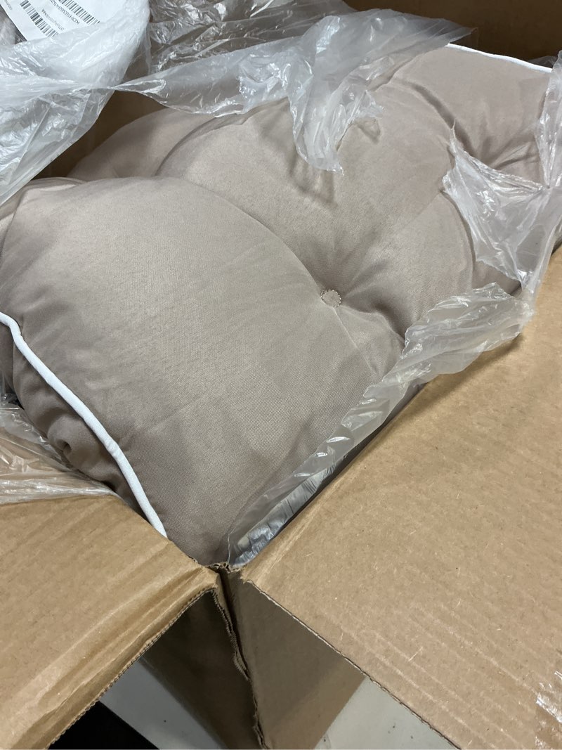 Condition photo showing Good Condition for 3 Seat 57 Inches Outdoor Porch Swing Cushions,Water-Resistant Tufted Patio Swing Replacement Cushions Khaki 57x19 inch