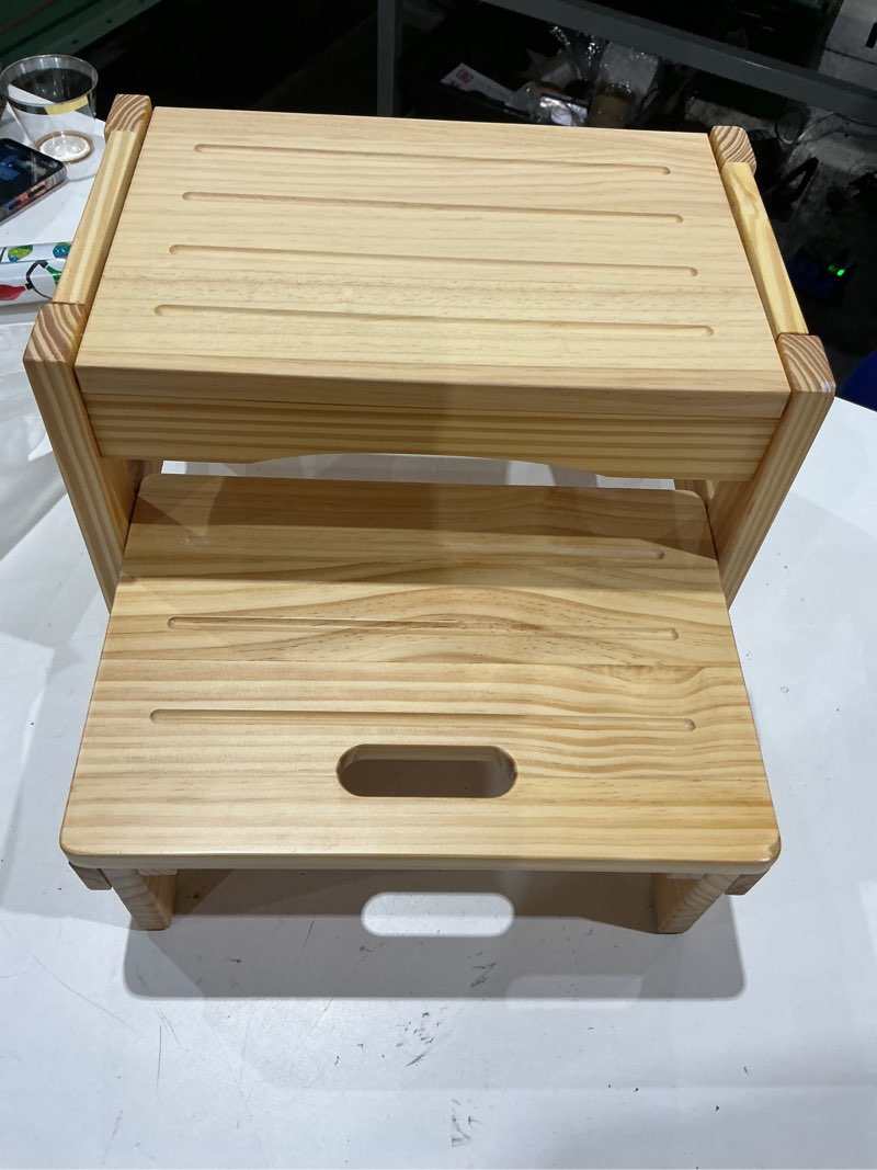 Condition photo showing Good Condition for safety 1st solid wooden 2 step stool with 2 steps and slip-resistant pads for children and toddlers, 18 m+