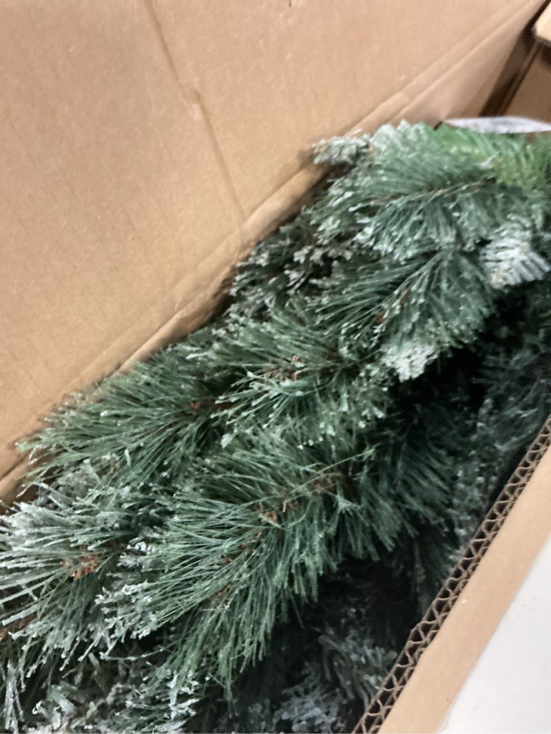 Condition photo showing Good Condition for nearly natural 3ft artificial snow tip pine christmas tree with clear led lights for indoor holiday decor prelit 3ft