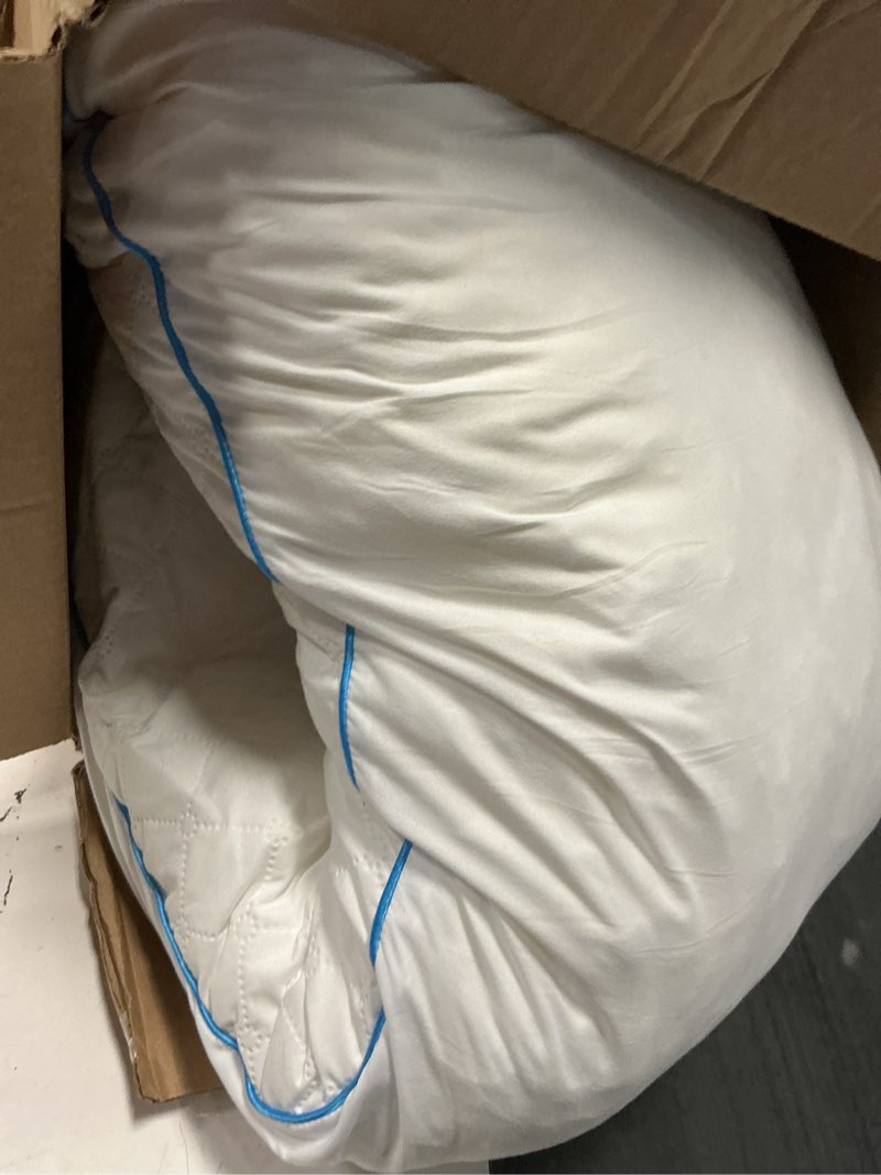 Condition photo showing As Is for yz home long body pillow for adults - firm body pillow insert with shredded white memory foam, adjustable height, soft support for side sleeping, pregnant women, washable (white, 20x54 inch) white 20x54 inch