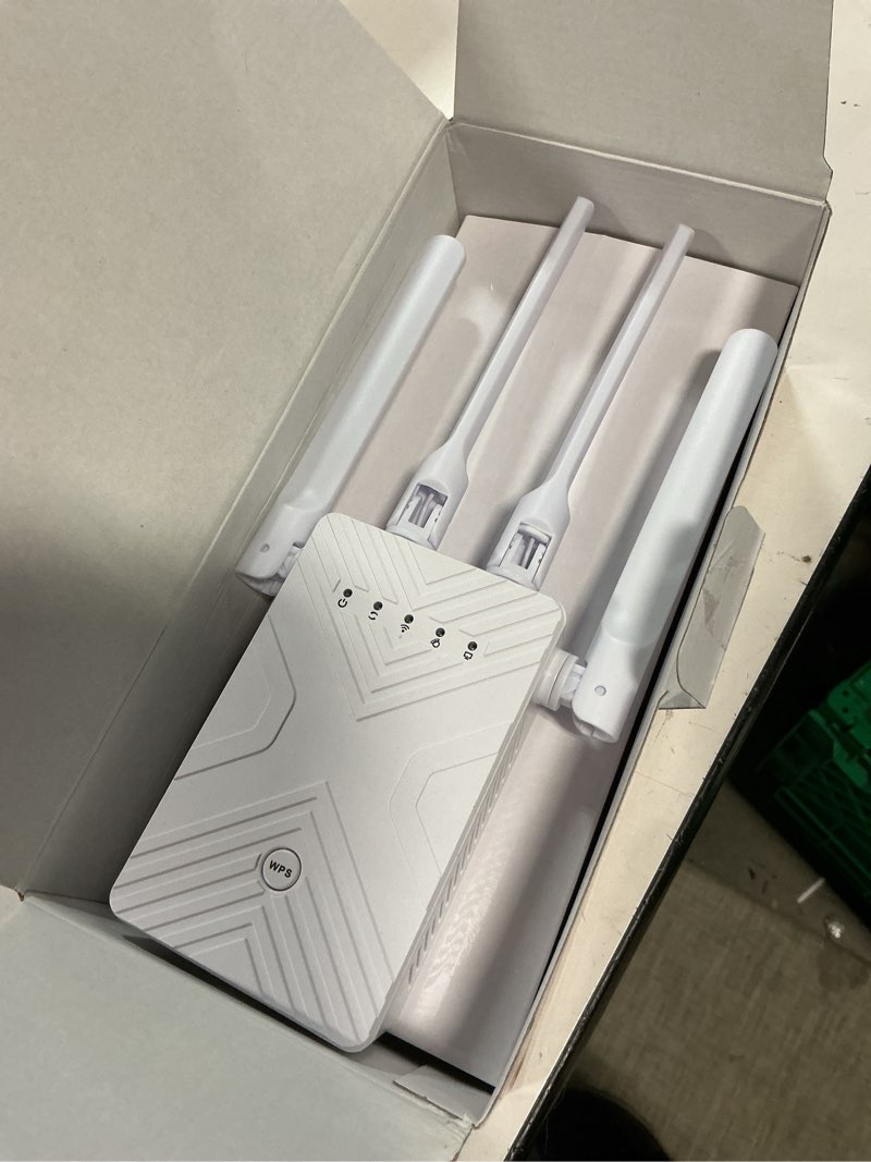 Condition photo showing Good Condition for 2026 wifi extender signal booster range up to 15888+ sq. ft. wifi booster for home supports 68+ devices?wifi repeater with ethernet port, 1-tap setup internet extender compatible with 99% routers white