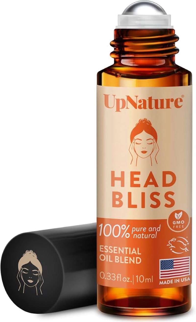 UpNature Head Bliss Essential Oil Roll On – Soothing Migraine and Head Tension Comfort with Instant Cooling Effect – Nurse Accessories Gifts