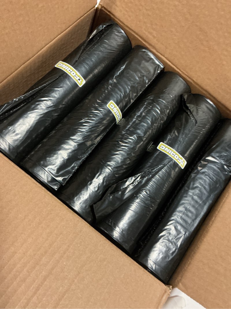 Condition photo showing Good Condition for 30-35 Gallon Trash Bags Heavy Duty 1.5 Mil - 35" x 37" 100 Count Large Black Garbage Bags 30+ Gallon Strong Plastic Trash Can Liners for Home Kitchen Commercial Lawn and Leaf 30-35 gal-100