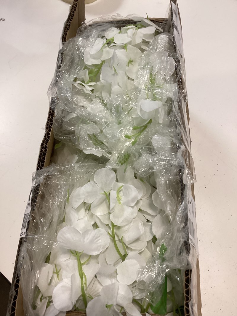 Condition photo showing Good Condition for U'Artlines 24 Pack (Total 86.4 Feet) Artificial Fake Wisteria Vine Rattan Hanging Garland Silk Flowers String Home Party Wedding Decor (24, White) White 24