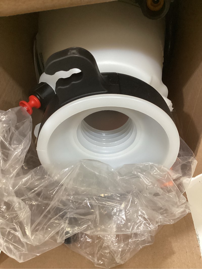 Condition photo showing As Is for scotts 2 gallon lithium-ion battery powered sprayer with pump zero technology, rechargeable lawn & garden tank sprayer, model 190567
