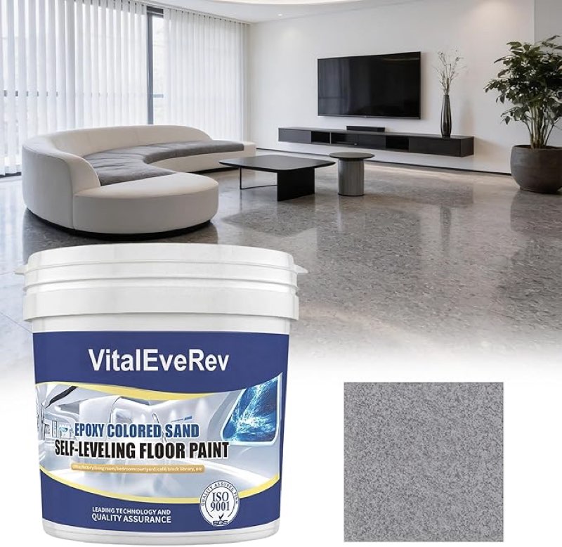 epoxy colored sand floor paint, high-gloss self-leveling epoxy coating for interior & exterior surfa