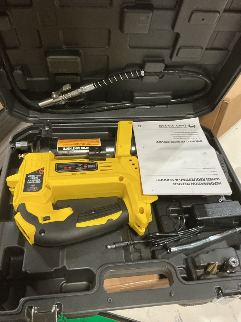 Condition photo showing Good Condition for steinbrücke grease gun - grease gun battery powered with 40” long hose, 12,000 psi cordless grease gun, electric grease gun 21v tools