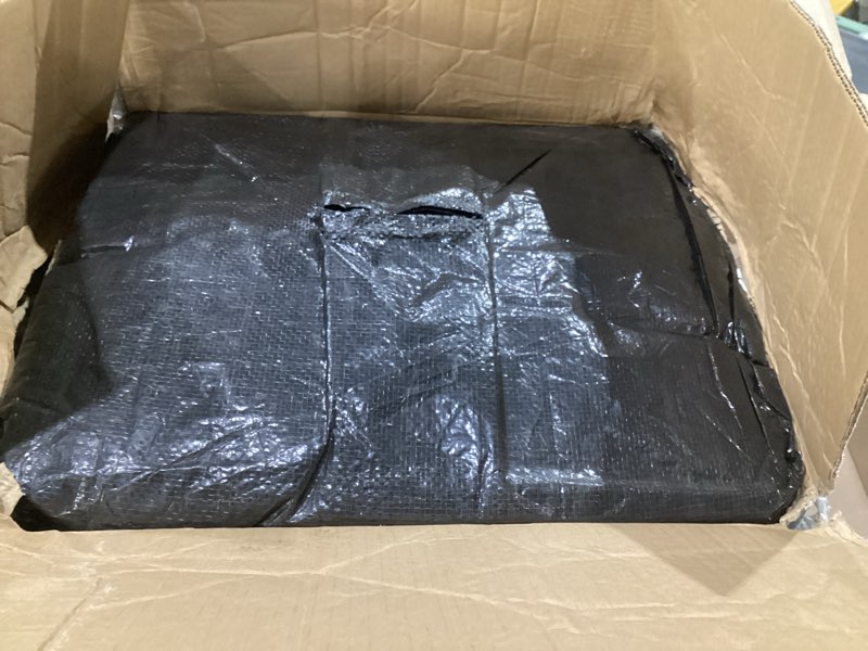 Condition photo showing As Is for robelle 20 x 40 ft blue winter pool cover for inground pools, 5 ft overlap (25 x 45 ft cover size), solid 7 x 7 scrim, 2.2 oz/yd2, 8-year warranty, style: 362040ra economy 20 x 40-ft. pool, has holes