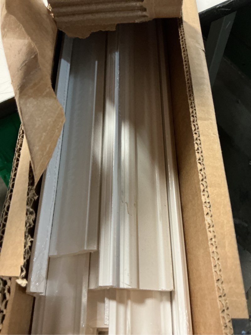 Condition photo showing As Is for vevor wall molding 3 pack, wainscoting panels kit, lightweight paintable polystyrene, easy to install, waterproof accent wall trim for interior décor living room, bedroom, white (24x54 + 24x24 in)