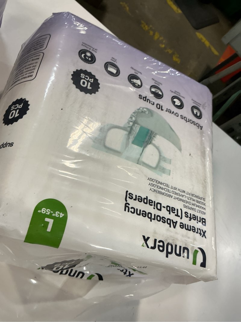 Condition photo showing Good Condition for underx xtreme absorbency adult briefs with tabs – maximum absorbency, overnight protection, leak-proof, refastenable tabs, odor control, latex-free, comfortable fit, large, 10 count large ( pack of 10)