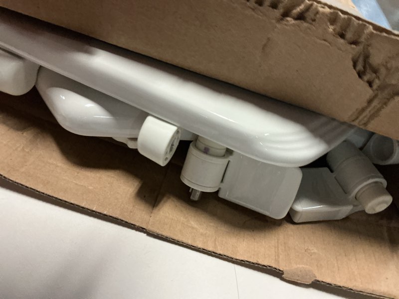 Condition photo showing As Is for bemis 600e4 000 ashland toilet seat with slow close, never loosens and provide the perfect fit, round, enameled wood, white