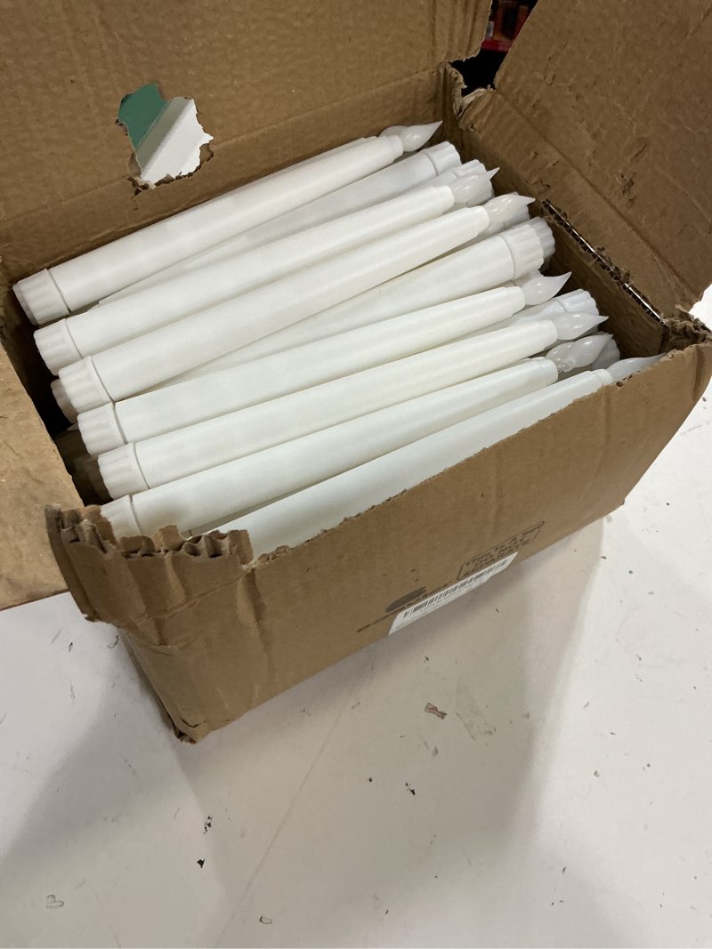 Condition photo showing Good Condition for baquler 100 pcs 8.5 inch led flameless taper candles bulk battery operated taper candles flickering candlesticks for wedding church holiday table decoration 8.5 inch white 100