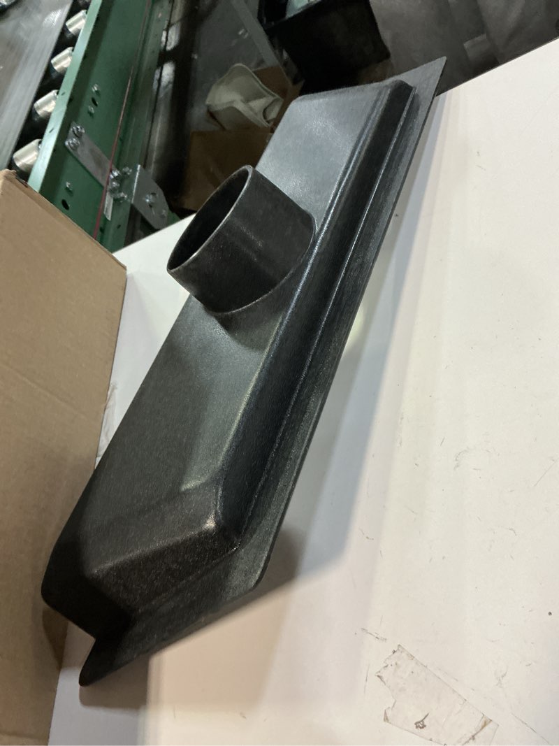 Condition photo showing As Is for 24" Wide x 7" Deep With 2" High Opening Floor Dust Sweep ABS Plastic with 4" OD Opening for Dust Collector Systems 73468