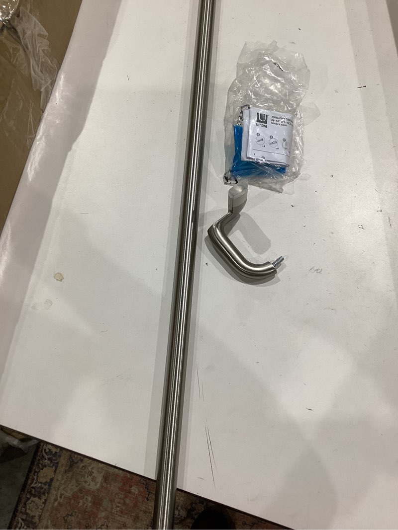Condition photo showing Good Condition for umbra twilight curtain rod set – wrap around design ideal for blackout or room darkening panels, 28 to 48 inches, nickel nickel 28" to 48"