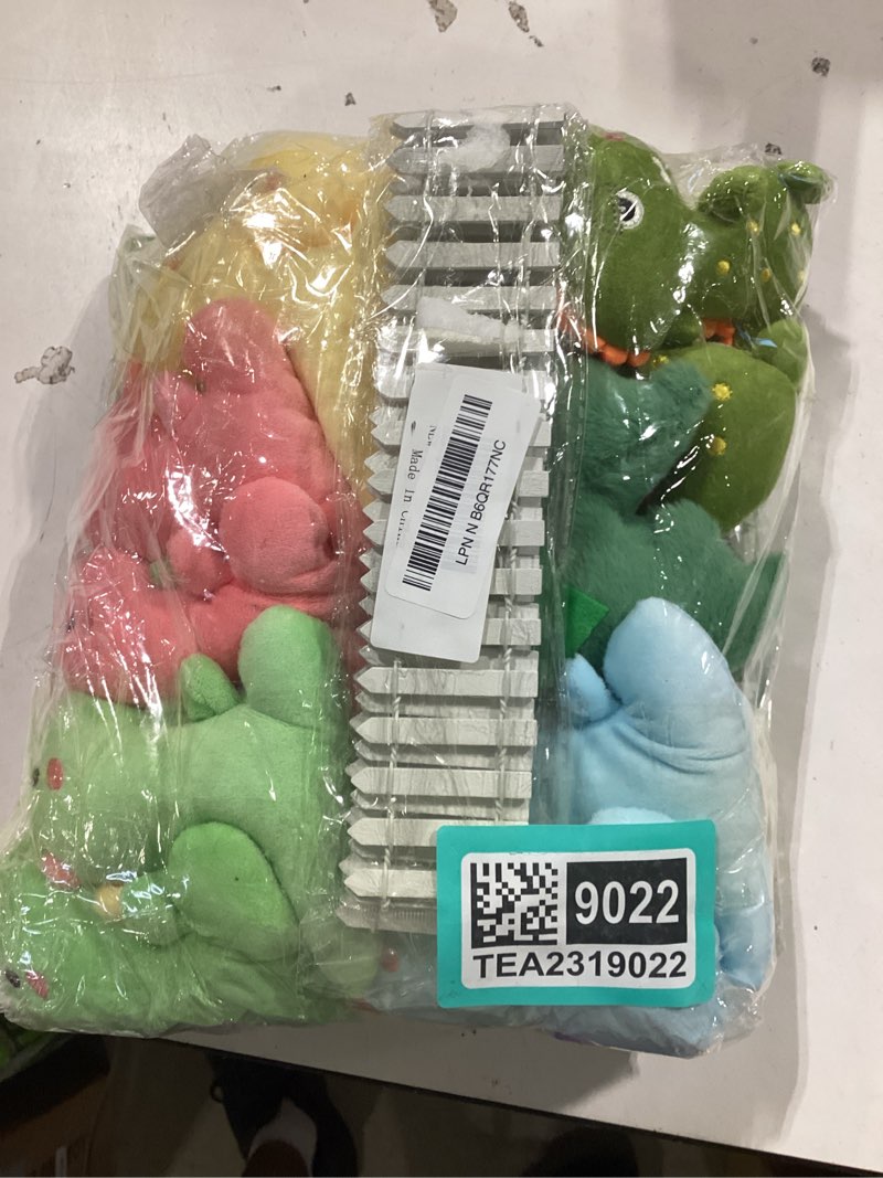 Condition photo showing New/Like New for 38 pcs adopt a dinosaur pet party favors include 12 mini dinosaur stuffed animals 12 foldable boxes 12 adopt dinosaur cards 1 adopt sign 1 adopt fence for adopt a pet party (plush) 12 set plush