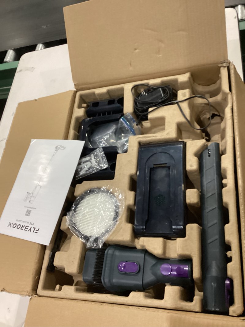 Condition photo showing Good Condition for Cordless Vacuum Cleaner, 650W 48KPa Vacuum Cleaners for Home, Self-Standing Stick Vacuums with LED Display, Anti-Tangle, Lightweight, Stick Vacuum Rechargeable for Pet Hair Carpet Floor Purple