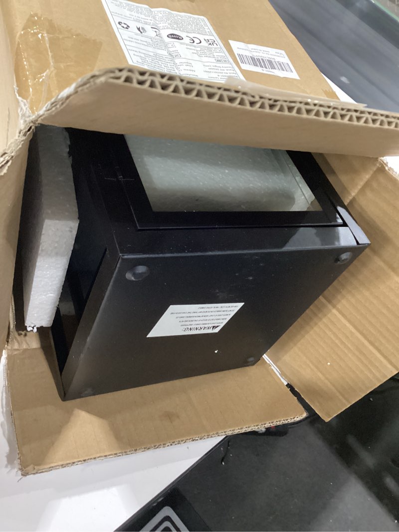 Condition photo showing As Is for panel missing jhy design set of 2 black decorative lanterns 17.5inch&13.5inch metal candle lanterns for indoor outdoor events paritie and weddings vintage style hanging lantern