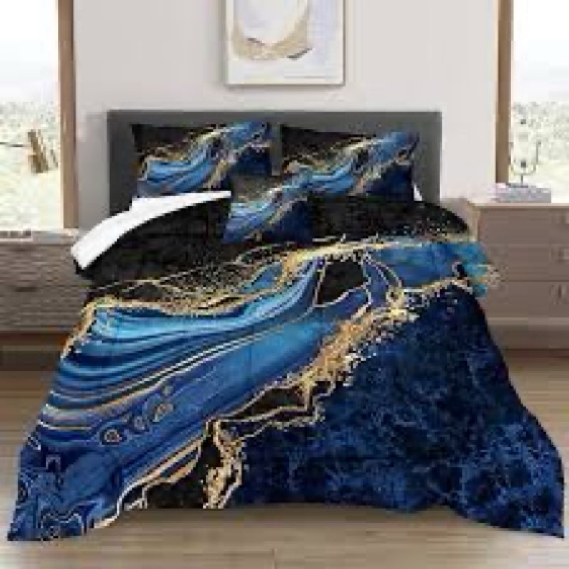 (similar to stock photo) (unknown size) black gold comforter