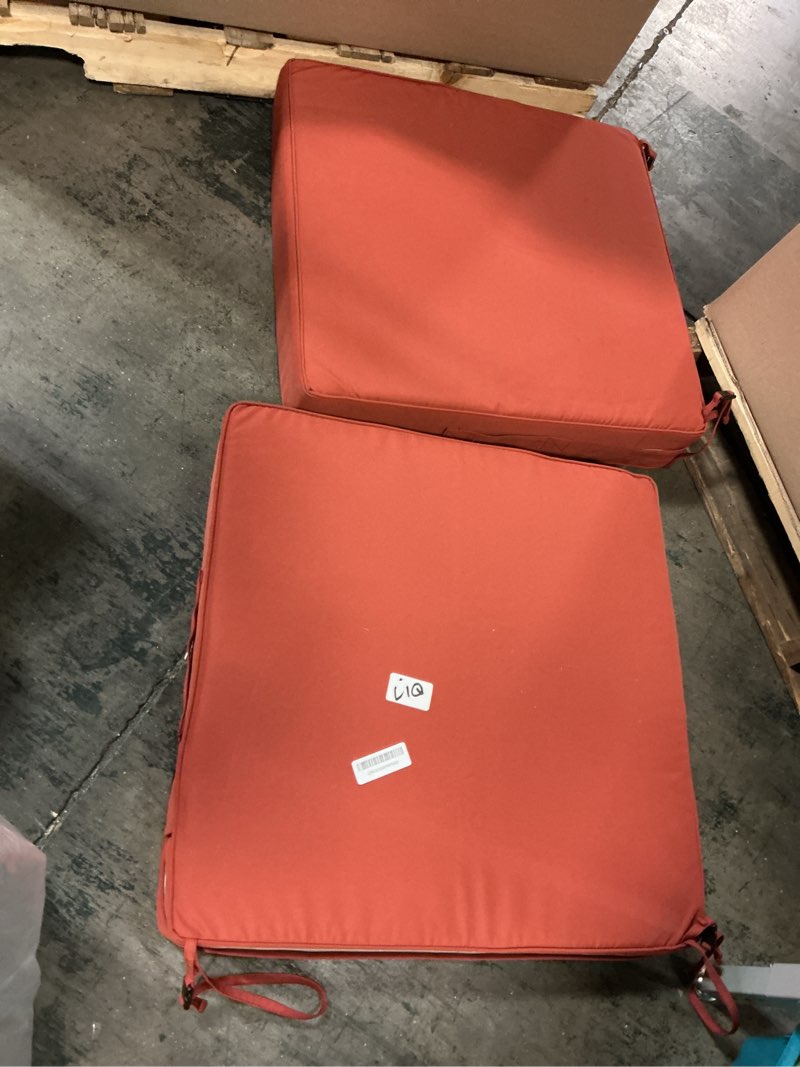 Condition photo showing Good Condition for Favoyard Outdoor Seat Cushion Set 22 x 24 Inch Waterproof & Fade Resistant Patio Furniture Cushions with Removable Cover Deep Seat & Back Cushion with Handle and Adjustable Straps for Chair Sofa Couch Spice 22 x 24 Inch