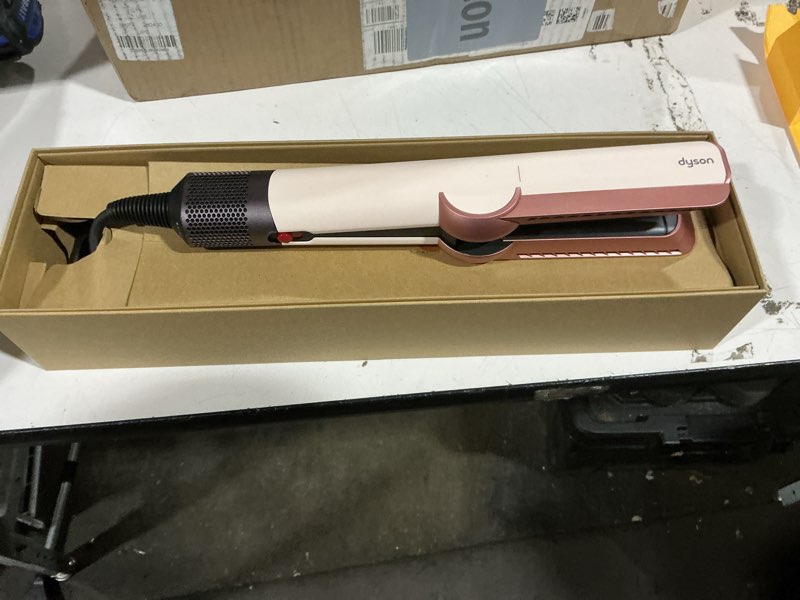 Condition photo showing Good Condition for dyson airstrait™ straightener, wet to dry hair straightener, no heat damage, no hot plates, all hair types ceramic pink