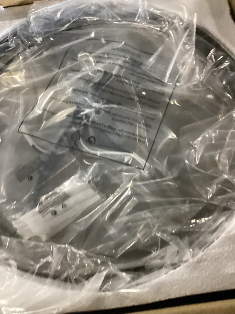 Condition photo showing New/Like New for 16 inch close to ceiling light fixtures, brushed nickel farmhouse ceiling light with 3 light for laundry kitchen bedroom bathroom, cl4822-3w-bn frosted class & brushed nickel 16 inch