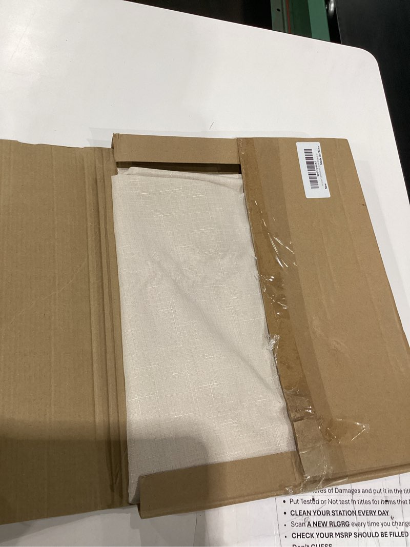 Condition photo showing Good Condition for fitable faux linen textured beige round tablecloths 60 inches - 2 pack faux burlap table clothes for banquet, party, dining, farmhouse, outdoor (great for 20"-48" round tables)