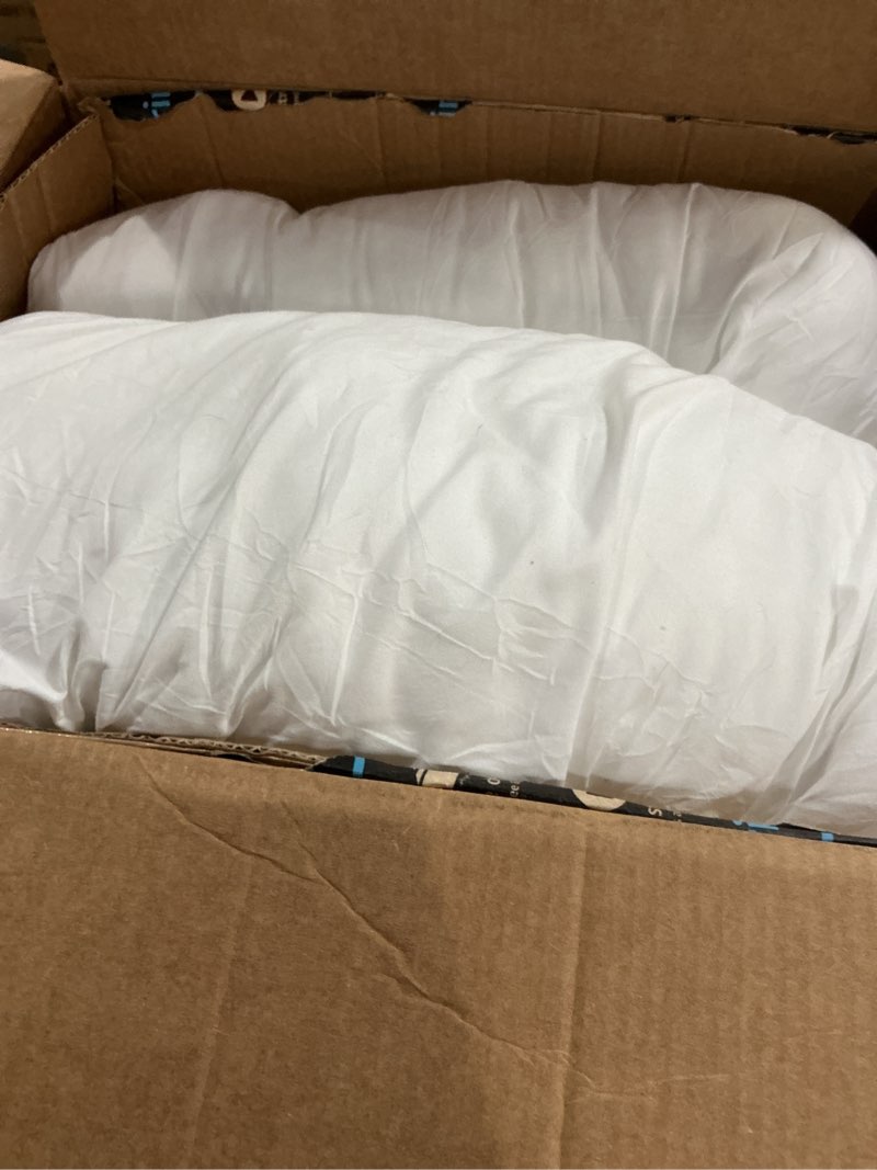 Condition photo showing Good Condition for OKBA Throw Pillows Insert Set of 2, with 100% Cotton Cover, Bed and Couch - Indoor Hotel Decorative Pillows, 28x28 in White Pillows Inserts 28x28 Inch (Pack of 2) White