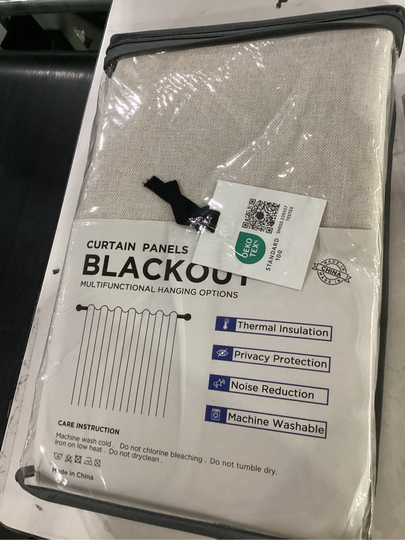 Condition photo showing Good Condition for 100% blackout shield blackout curtains for bedroom 84 inches long, back tab/rod pocket living room drapes, thermal insulated blackout curtains 2 panels set, 50" w x 84" l, cream cream 50"w x 84"l (pack of 2)