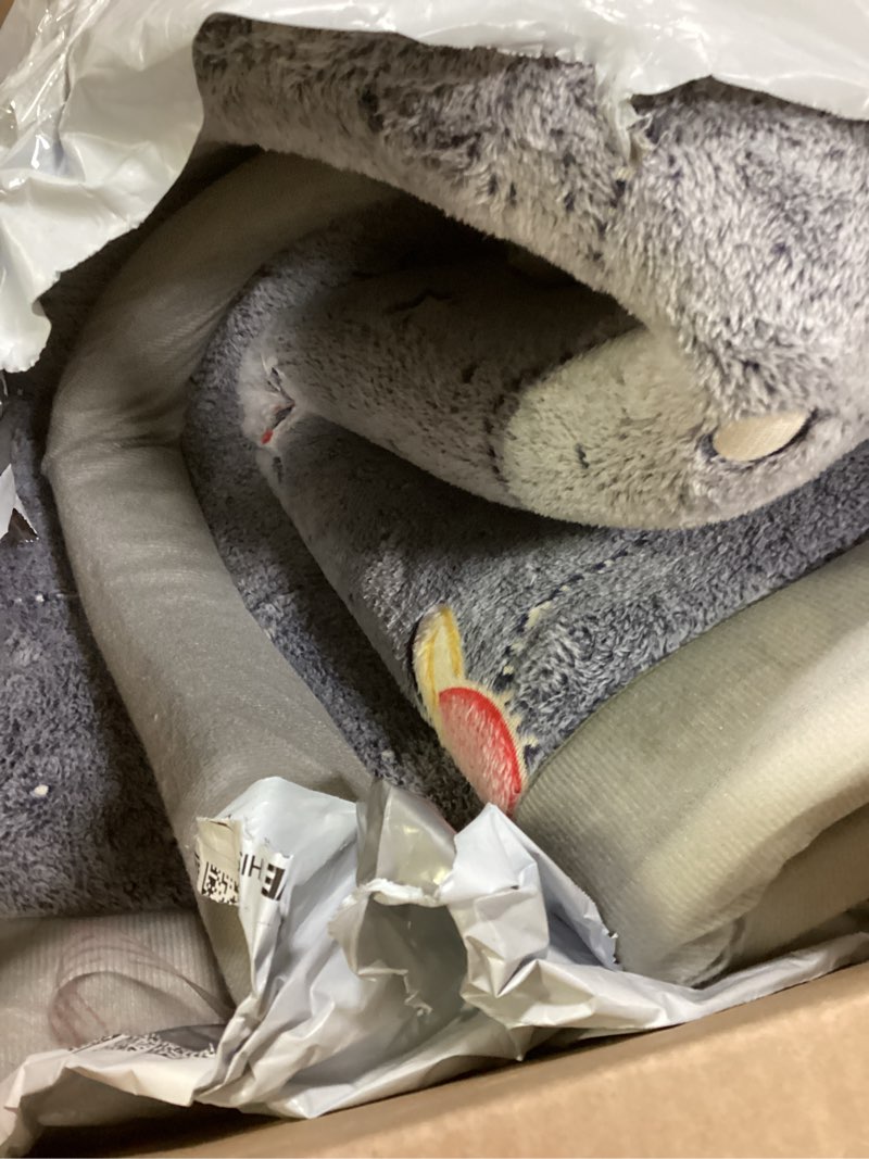 Condition photo showing As Is for (Similar item) Ultra Soft Baby Play Mat for Floor,1.3\" Thick Elasti-Foam 50x50 Playpen Mat for Toddlers Infant kids,Water-Repellent Coral Velvet for Tummy Time,Non-Slip Backing Safe for Crawling,Tatami Style (Dark Grey) Dark Grey 50\"×50\"×1.3\"