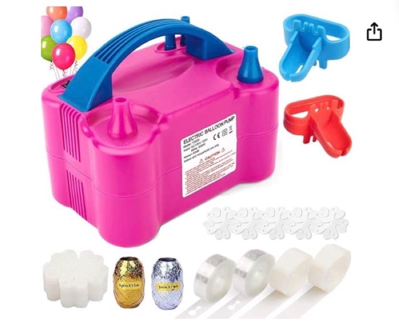 Balloon Pump, Portable Dual Nozzle Ballon Inflator Pump for Balloons 110V 600W Electric Air Pump Blower, Balloon Arch kit &Balloon Garland kit, Balloons for Parties/Birthday Balloons Set
