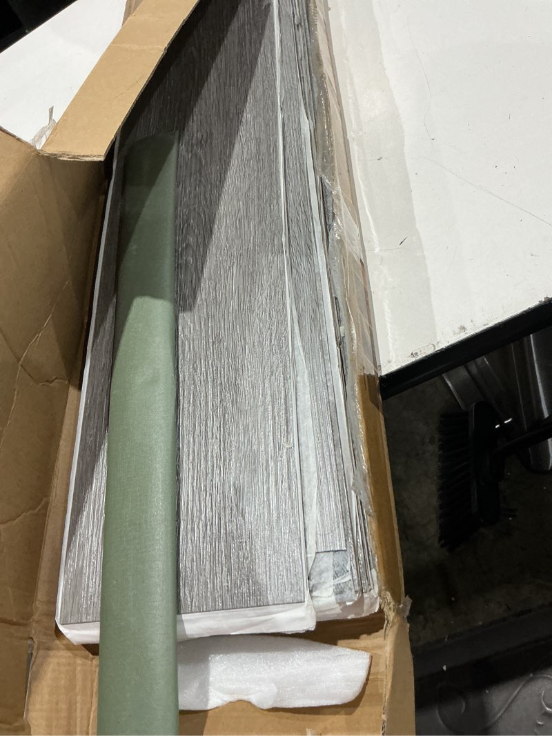 Condition photo showing Good Condition for art3d peel and stick floor tile vinyl wood plank 36-pack 54 sq.ft, deep gray, rigid surface hard core easy diy self-adhesive flooring 36 x 6 x 0.1 inches deep grey 36