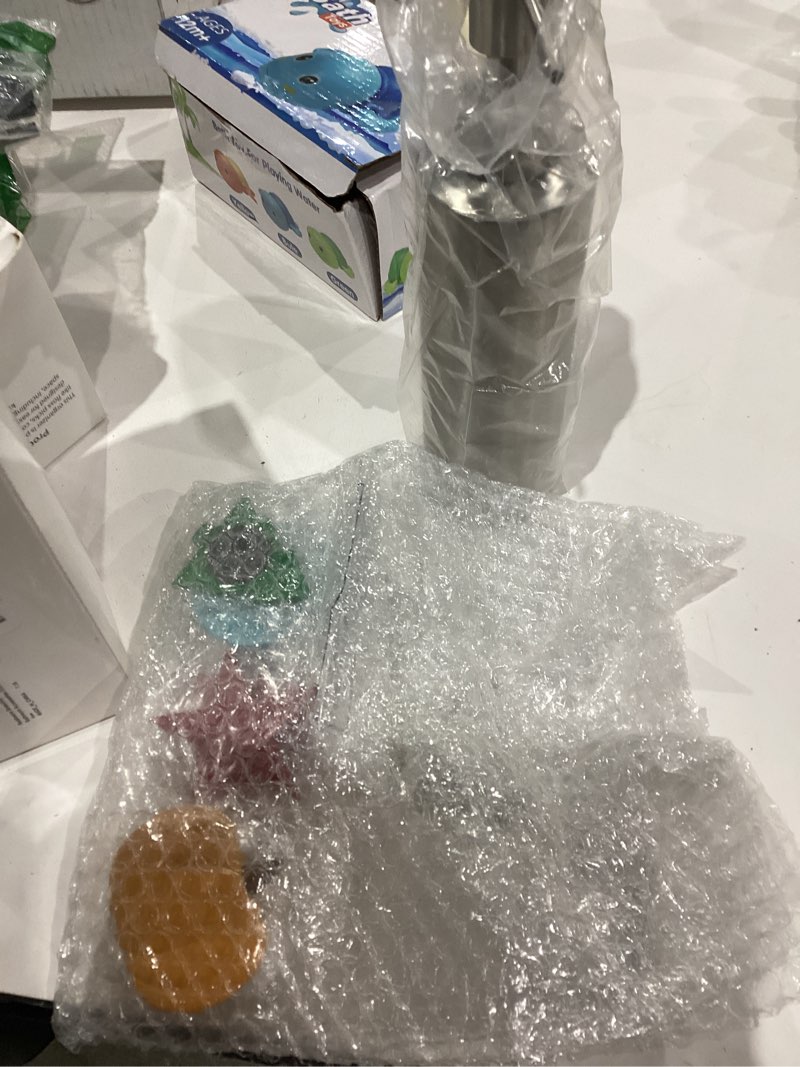 Condition photo showing As Is for Reallnaive Seasonal Holiday Christmas Soap Dispenser with 7 Interchangeable Seasonal Holiday Magnets Resin Stainless Steel Lotion Soap Dispenser for Farmhouse Kitchen Bathroom Accessories Christmas