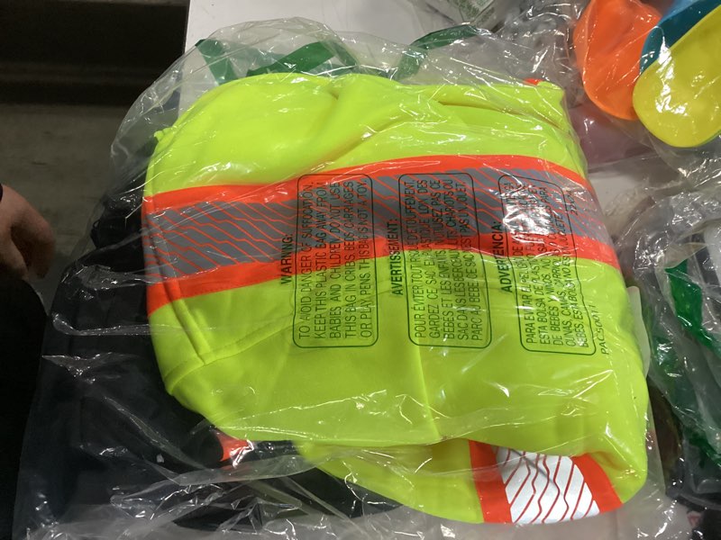 Condition photo showing New/Like New for Hi Vis Hoodie for Men Reflective Safety Sweatshirts High Visibility Class 3 Construction Work Zipper Jackets Large Yellow and Black