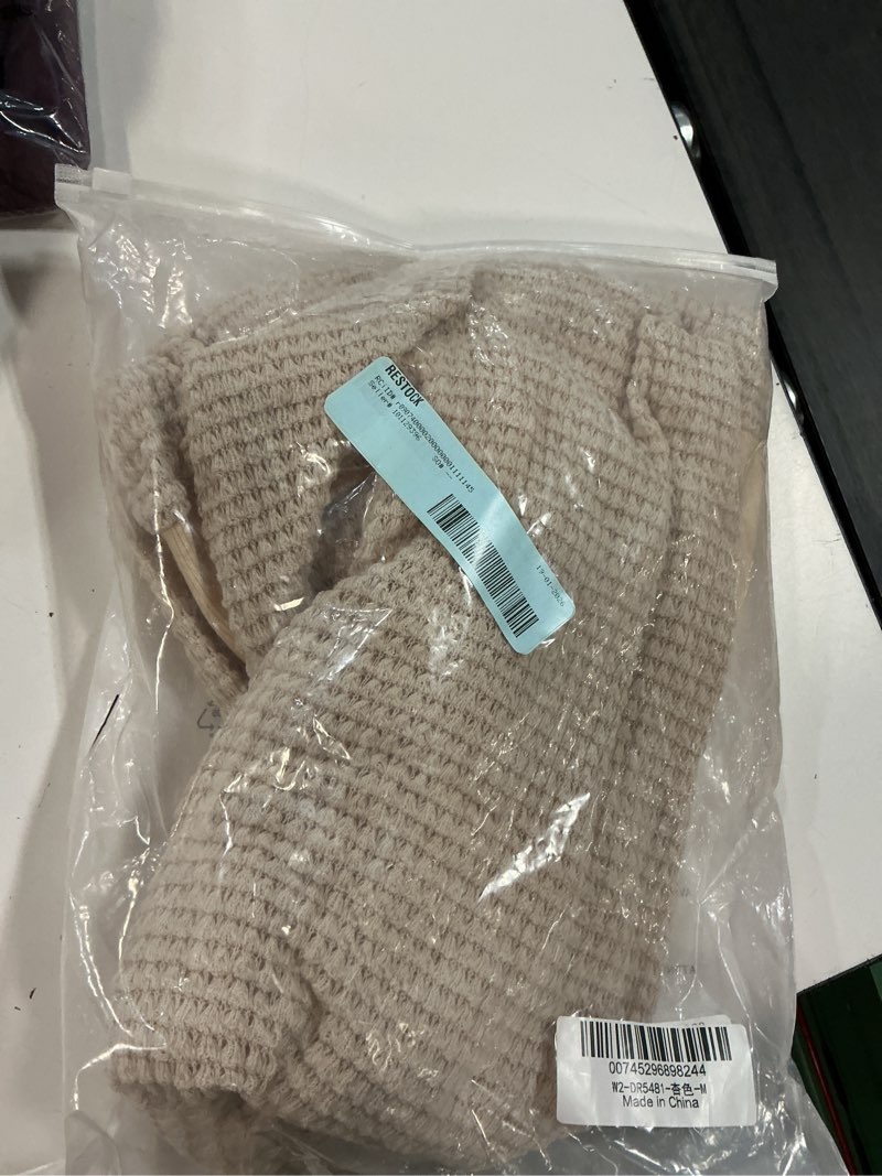 Condition photo showing New/Like New for temofon womens cardigan sweaters long sleeve v neck waffle tops knit lightweight shirts for women with pockets apricot m