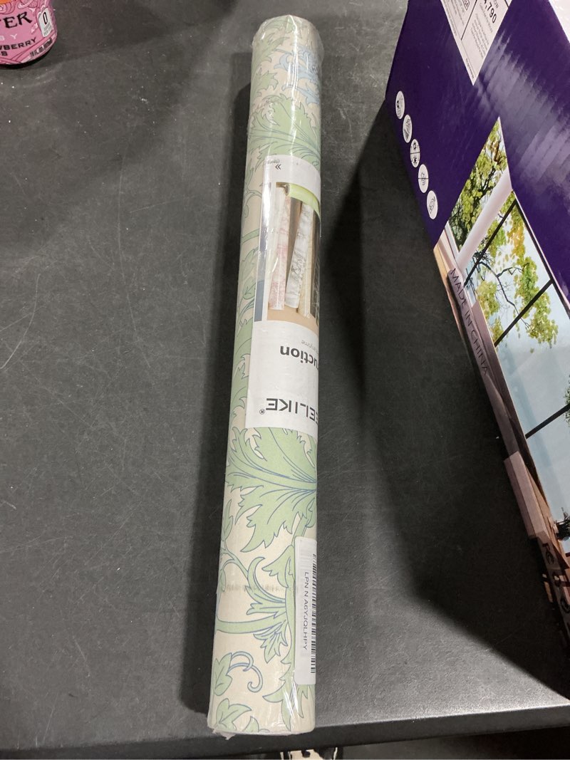 Condition photo showing New/Like New for VEELIKE William Morris Peel and Stick Wallpaper Cream Blue Anemone Floral Wallpaper 17.7''x118'' Self Adhesive Contact Paper Removable Art Nouveau Floral Wall Paper for Bedroom Nursery Accent Walls 17.7" x 118"
