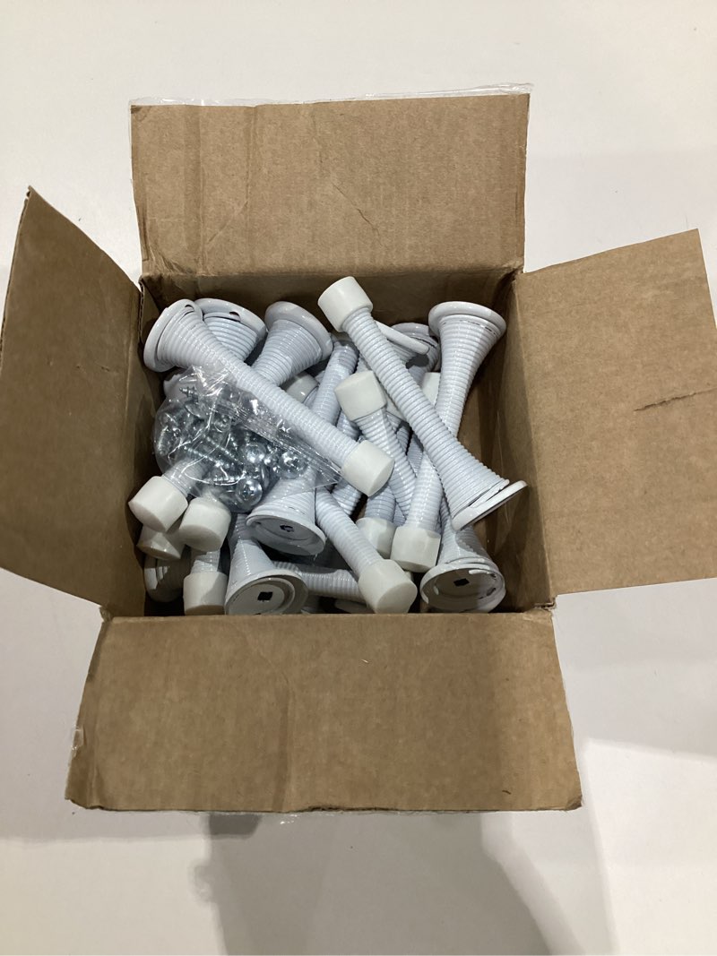 Condition photo showing Good Condition for HOMOTEK 20 Pack Spring Door Stops,3-1/8” Heavy Duty Door Stop - Flexible Spring Door Stopper with Low Mounted White Rubber Bumper Tips, White 20 Pack White
