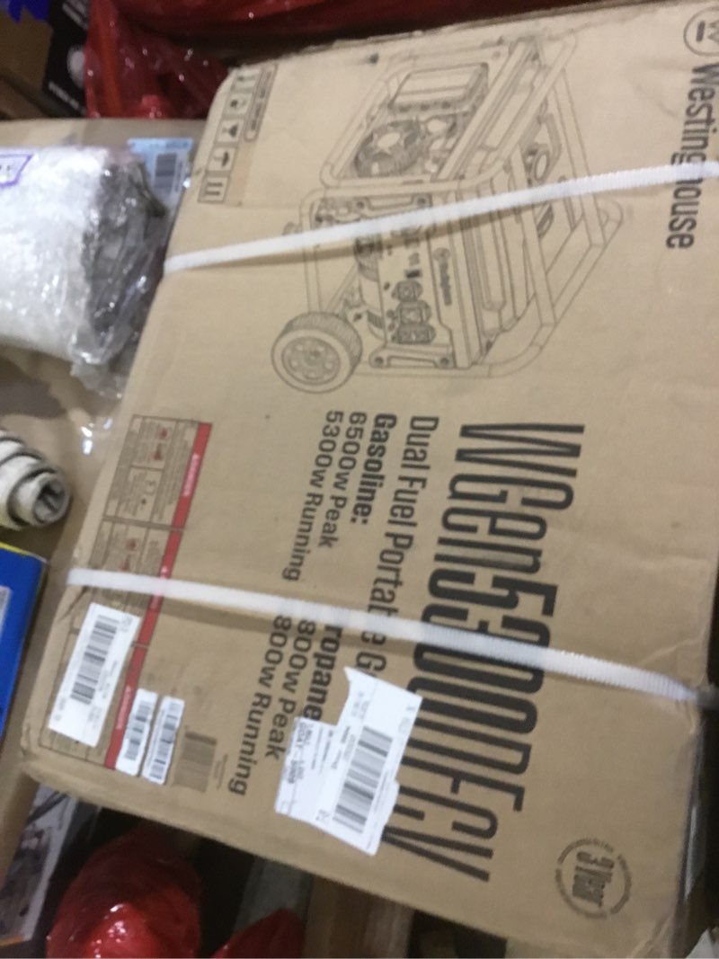 Condition photo showing New/Like New for Westinghouse 6500 Watt Dual Fuel Home Backup Portable Generator, Transfer Switch Ready 30A Outlet, RV Ready 30A Outlet, CO Sensor