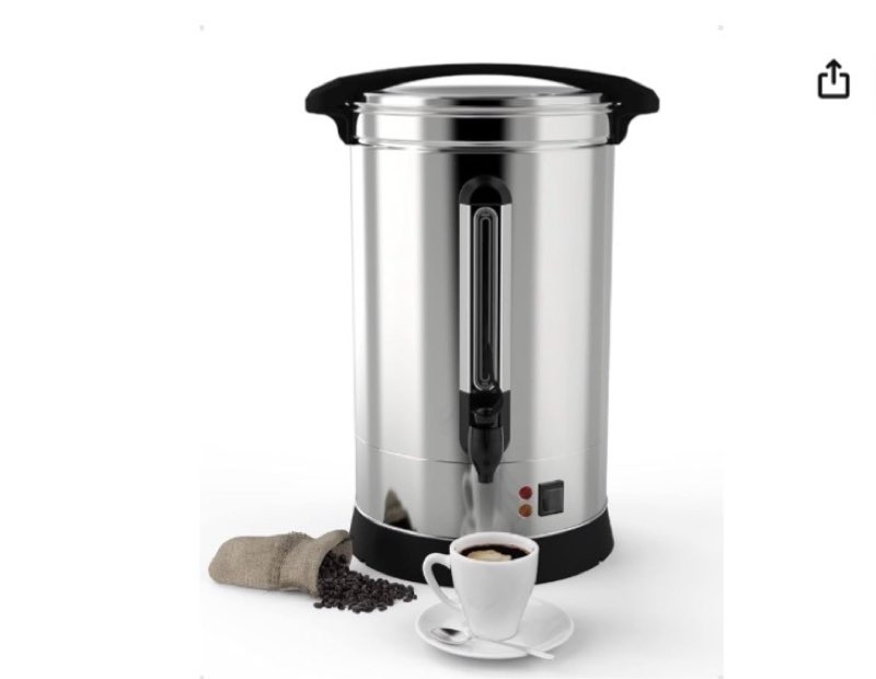 Cups Coffee Urn,18 L/4.8 gal Commerical Coffee Maker for Buffet Catering Wedding Gathering,Large Capacity Hot Coffee Dispenser,Stainless Steel Hot Water Ur